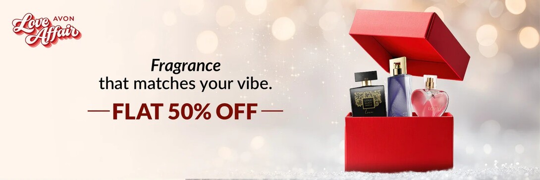 Avon Valentines Day sale : Avon Love Affair - Flat 50% discount on Fragrance that matches your Vibes 