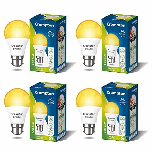 Crompton Dyna Ray 7W Round B22 LED Warm White Pack of 4