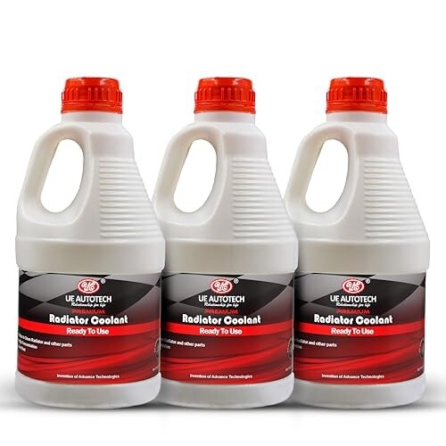 UE Premium Radiator Coolant Ready to Use Pink 1 Liter Pack of 3 Pre Mixed Coolants