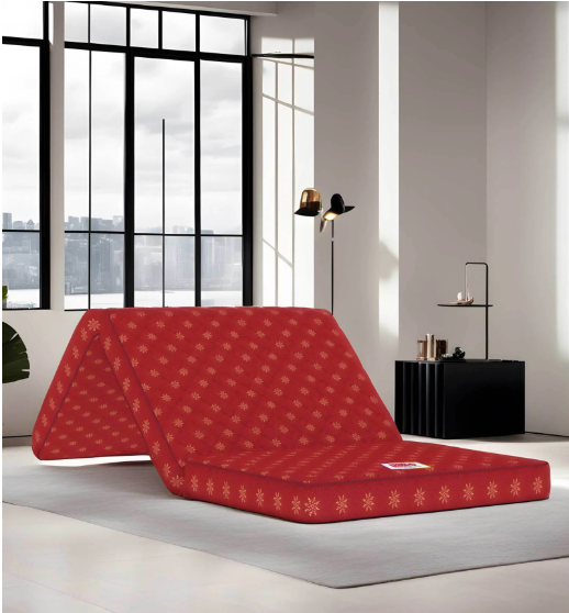 Essentio 3 Fold Travel Bed 4 Inch PU Foam Single Size Folding Mattress