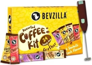 Bevzilla Instant Coffee Gift Box of 24 Assorted Coffee Sachets & Frother Instant Coffee Price in India - Buy Bevzilla Instant Coffee Gift Box of 24 Assorted Coffee Sachets 