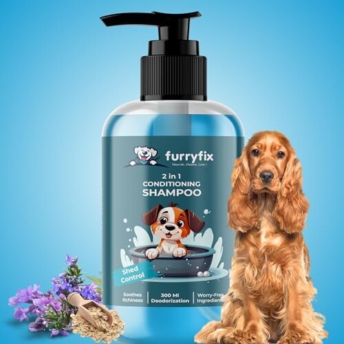 Natural Shed Control 2 in 1 Conditioner Shampoo for Dogs and Cats 300 ml