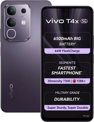 Vivo T4x 5G (Pronto Purple, 128GB)(6GB RAM)
