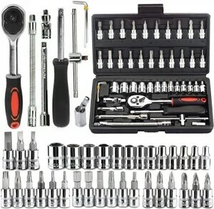 KHANSAHEB 46 In 1 Pcs Tool Kit & Screwdriver and Socket Set,Hand Tool Kit Socket Set Price in India - Buy KHANSAHEB 46 In 1 Pcs Tool Kit & Screwdriver and Socket Set,Hand Tool Kit Socket Set online at Flipkart.com