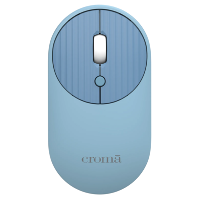 Croma 2.4 GHz Wireless Optical Mouse with Power Saving Feature (1600 DPI Adjustable, Ambidextrous Design, Blue)