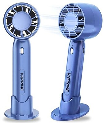 Portable Hand Fan Rechargeable | Mini USB 1000Mah Battery Fan for Summer | Small Fan for Face, Home, Office & Travel (Blue)