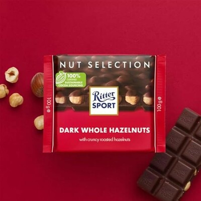 Ritter Sport Whole Hazelnut Dark Chocolate 100 Gram | Imported Chocolate From Germany