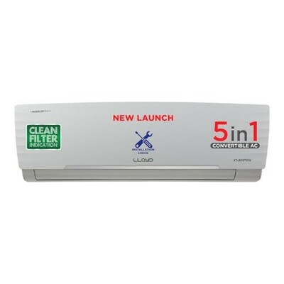 Lloyd 1.5 Ton 3 Star Inverter Split AC (5 in 1 Convertible, Copper, Anti-Viral + PM 2.5 Filter)