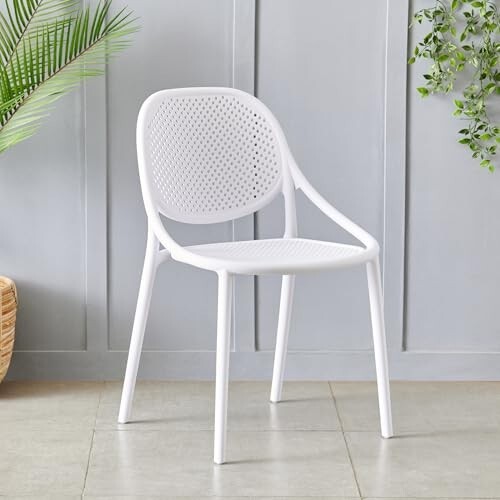 Home Centre | Neal | Polypropylene Chair | Pack of 1 | White | 1 Year Warranty