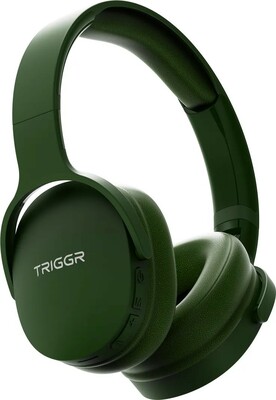 TRIGGR Trinity 2 with Dual Pairing, ENC, Fast Charge, 50H Battery, Rubber Finish, v5.3 Bluetooth Headset (Jungle Green, On the Ear)