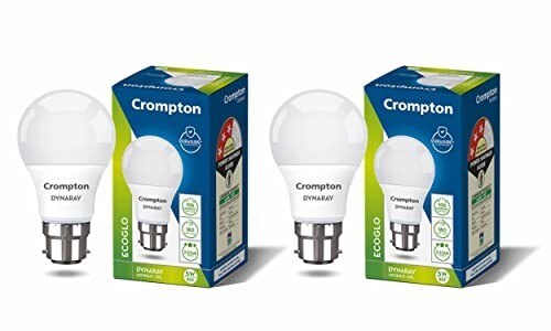 Crompton Dyna Ray LED Bulb | 5W | Cool Day Light | B22 Base | 180 Degree Coverage | 4kV Surge Protection | 440V High Voltage Protection | Pack of 2