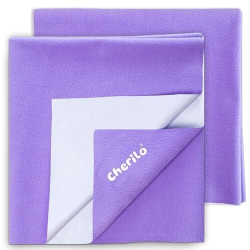 Cherilo Quick Dry Waterproof Protector Baby Dry Sheets, Small (50cm X 70cm)| Violet, Pack of 2