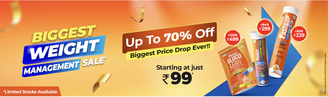 INDIA's Biggest Weight Management SALE | GET UPTO 70% OFF | Starting at 99 