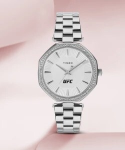 TIMEX UFC Octagonal 36mm Silver Dial Analog Watch - For Women TW2V83200X6