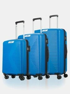 SKYBAGS Beat Pro 3P 3 (Small 56cm | Medium 67cm | Large 78cm) - Trolley Bag Cabin & Check-in Set 8 Wheels - 31 Inch Seaport Blue