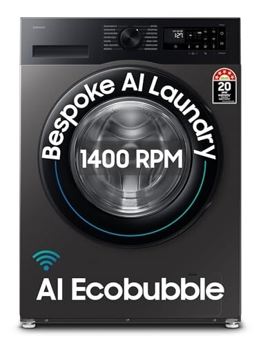 Samsung 9 kg, 5 star, AI EcoBubble, Super (WW90DG5U24AXTL, Inox)