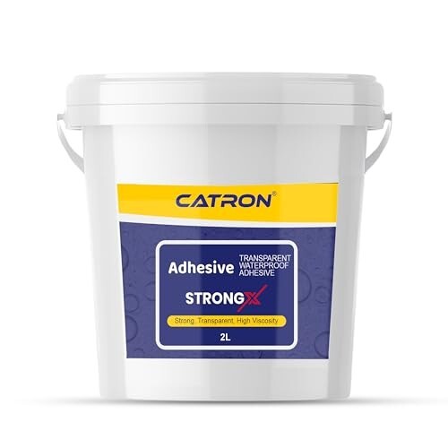 Catron 2L/2Kg Transparent Waterproof Glue with Brush for Crack Seal, Roof Water Leakage Solution, Indoor and Outdoor Epoxy Resin Adhesive Strongx Sealant | for Bathroom, Walls, Tiles and Pipes