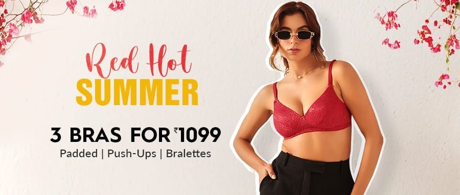 Clovia Red Hot Summer | Pick Any 3 Bras for 1099