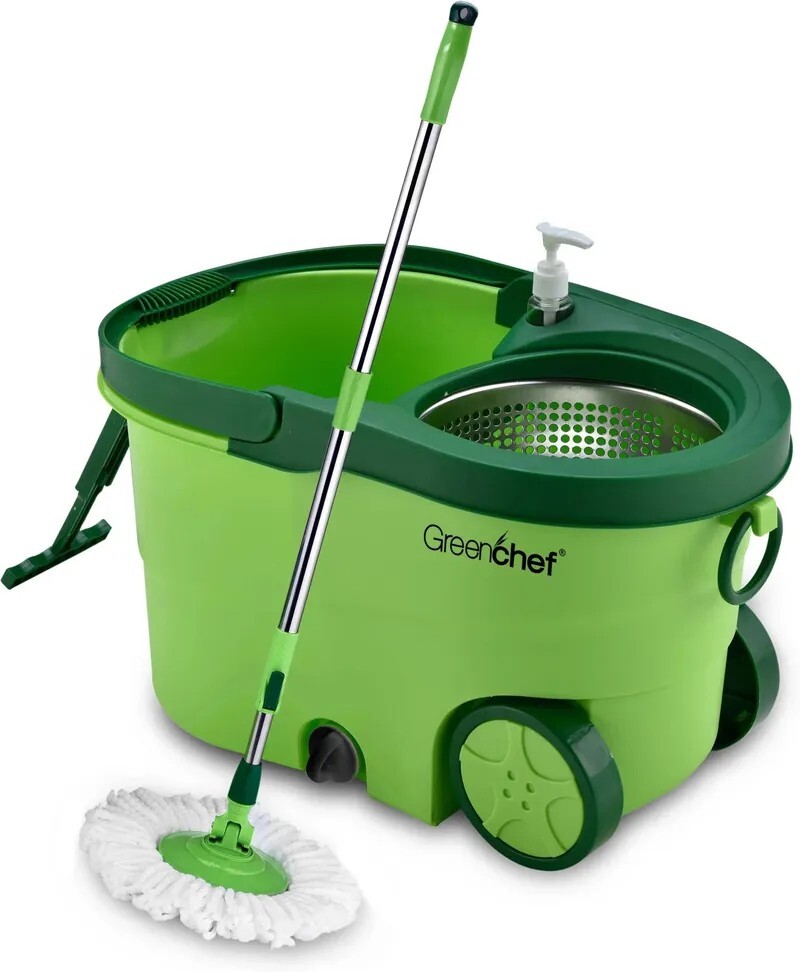 Greenchef spin mop set 360 degree Stainless Steel Mop Set (Green)
