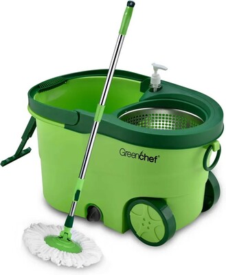 Greenchef spin mop set 360 degree Stainless Steel Mop Set (Green)