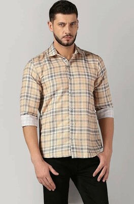 LookMark Casual Cotton Blend Shirt for Men Shirt for Men(Shirt 28-L) Beige : Amazon.in: Clothing & Accessories