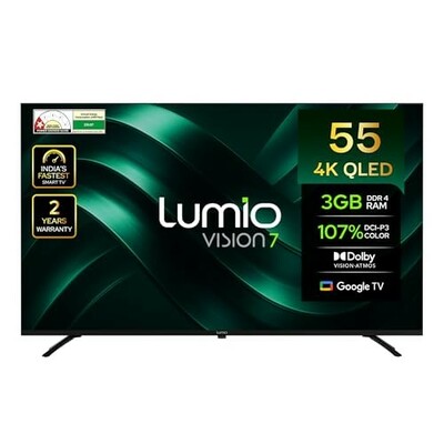 Lumio Vision 7 139 cm (55 inches) 4K Ultra-HD Smart QLED Google TV FTW3-ADSG