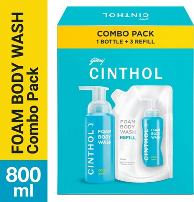 Cinthol Cool Foaming Body Wash (Pack of 4)