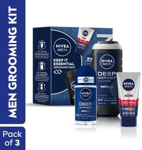 Nivea Men Combo, Gift Hamper for Men, With Body Wash, Face Wash & Roll On
