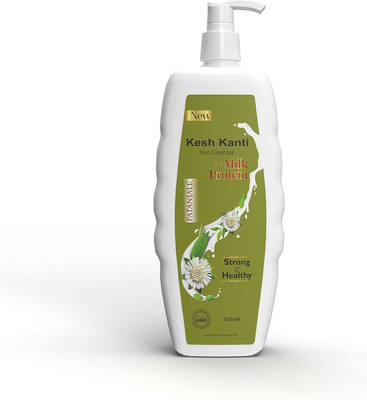 Patanjali Kesh Kanti Hair Cleanser Milk Protien Shampoo, Herbal Care for Healthy Hair, Suitable for All Hair Types (650 Ml) 