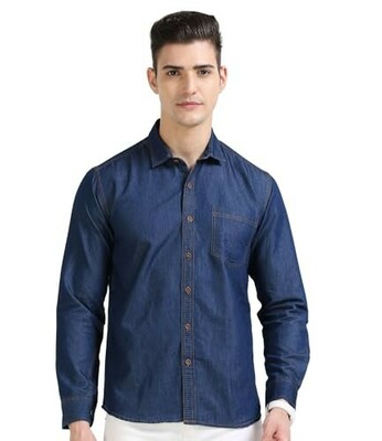 Scott International Men's Cotton Regular Fit Denim Shirt (Apply ₹400 coupon)