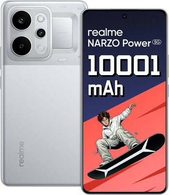 realme NARZO Power 5G (Titan Silver,8GB+128GB) 10001mAh Power. Stay Unstoppable. | 144Hz Curved+ AMOLED Display | Revolutionary Dual-Chip System | 50MP Sony OIS Camera 