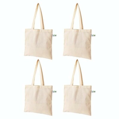 VantageKart Natural Cotton Tote Bags - Eco-Friendly Multipurpose Bags for DIY Painting, Embroidery, Artists, Schools, Workshops, Shopping & Bulk Gifting