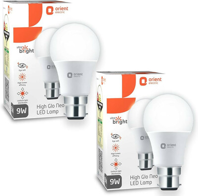 Orient Electric 9W High Glow LED Bulb Pack of 2 