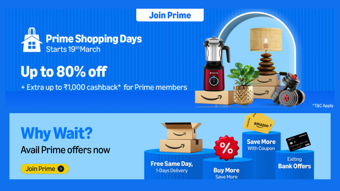 Amazon Prime Shopping Days Sale 2026 is Live! Top 12 Deals