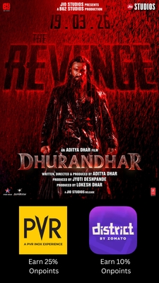 Dhurandhar Tickets-25% OFF upto Rs 500 on PVR Vouchers