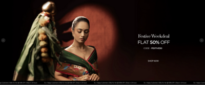 Palmonas FESTIVE WEEKDEAL - Flat 50% OFF + FREE STUDS worth 1495 on orders above 2999