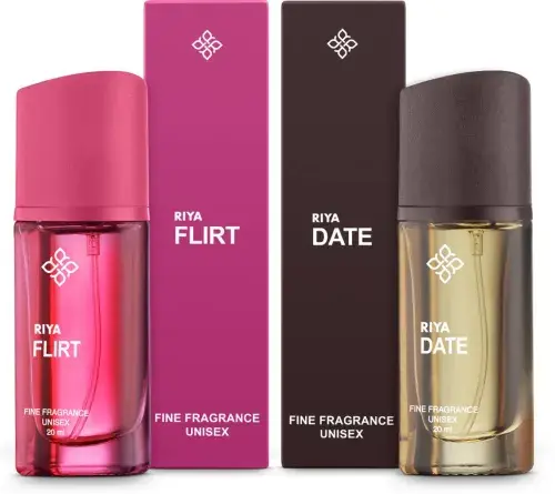 RIYA Flirt and Date Perfume for Unisex | 20 ml Each| Set of 2 |Long Lasting Fragrance Eau de Parfum - 40 ml  (For Men & Women)
