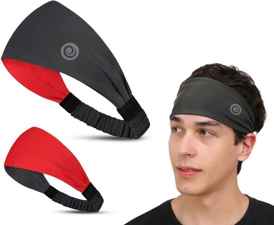 Athmonk Headband, Lycra Reversible Sweatband, For Men and Women