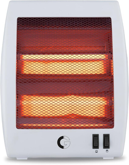 CG Norris 800W 2Q Quartz Room Heater | 2 Heat Settings | Tip Over Safety Switch | Noiseless Operation | Ideal for Rooms up to 150 sqft | White 