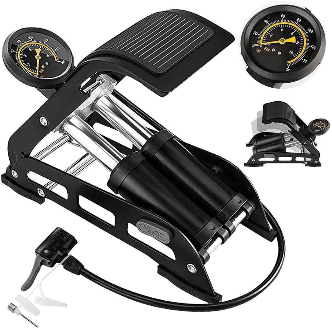 Khubee Double Cylinder Foot Pump for Car, Bike & Cycle – High Pressure Air Pump @ ₹995
