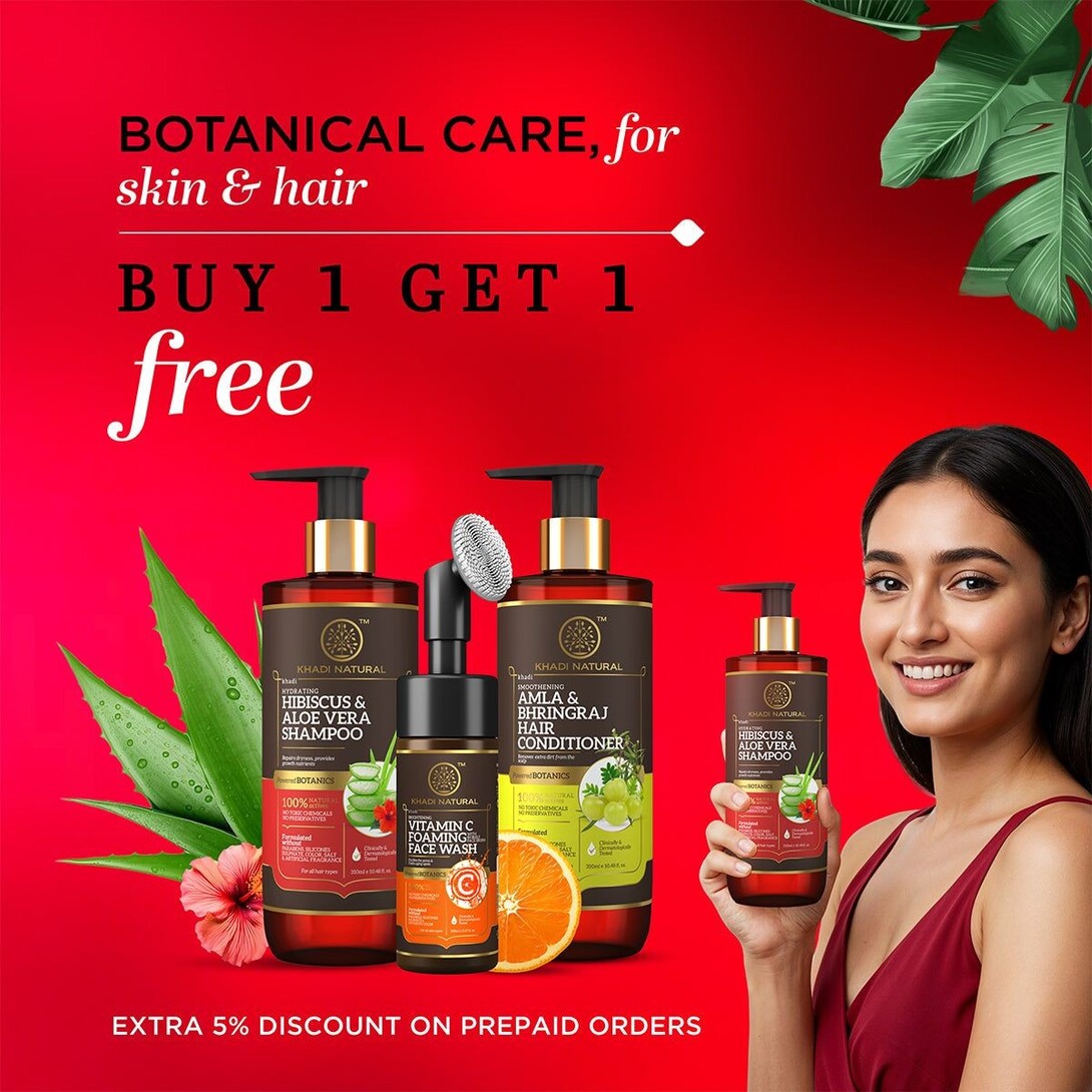 Khadi Natural - Buy 1 Get 1 Free + Extra 5% Off on prepaid orders