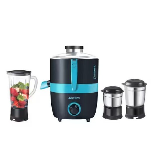 Zepto - Activa Juicomatic Powerful 600 Watt Juicer Mixer Grinder,3 Jar, 600 Watts - Black(location specific)