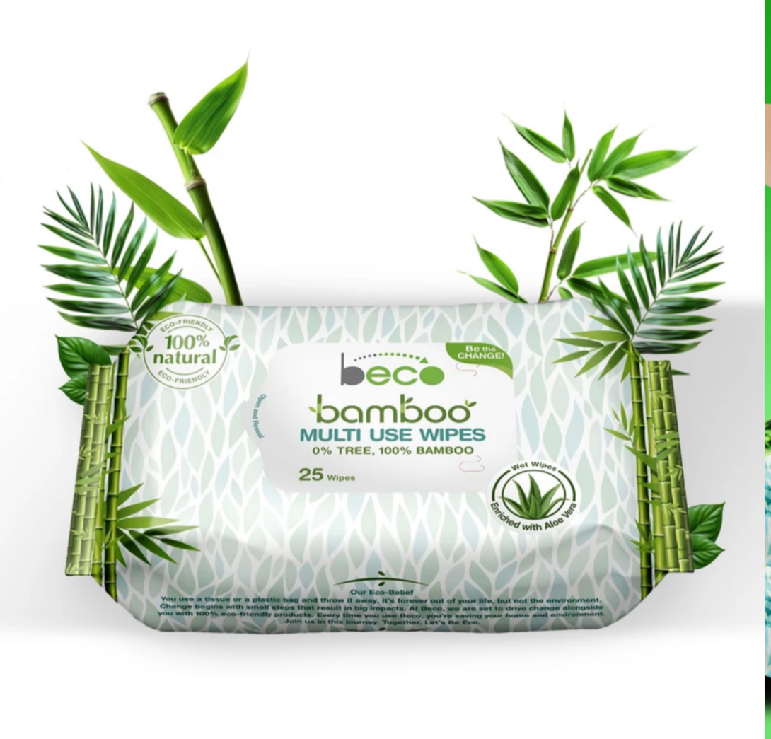 Minutes - Beco Bamboo Aloe Vera Baby Wipes 25 Wipes(location specific)