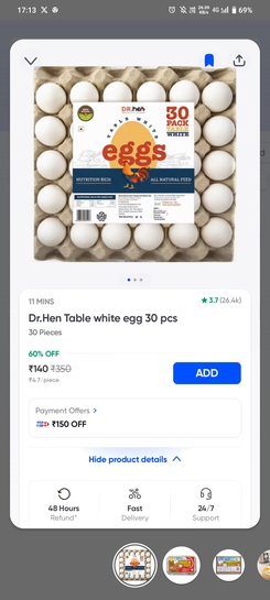 Eggs at 60%off at Swiggy Instamart(location specific)