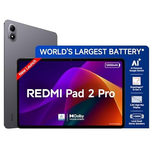 Redmi Pad 2 Pro [Smartchoice] | 12000mAh | Snapdragon 7s Gen 4 | 8GB,128GB |Graphite Grey