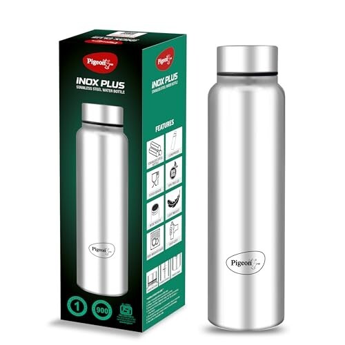 Pigeon by Stovekraft INOX Hydra Plus Stainless Steel Drinking Water Bottle 900 ml - Silver