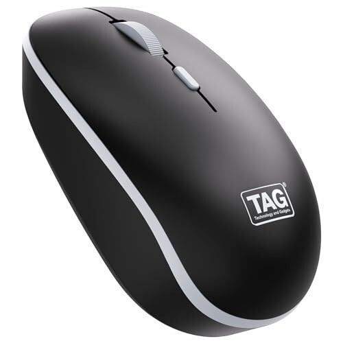TAG WM500 Black/Grey Wireless Mouse, 2.4GHz USB Receiver, Dedicated DPI Button (800/1200/1600), 4 Buttons, Ambidextrous & Light, Power-Saving, 10m Range, 1x AA Battery, Supports Windows/Mac/Linux/iOS