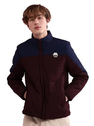 The Indian Garage Co Men Regular Fit Colourblocked Bomber Jackets