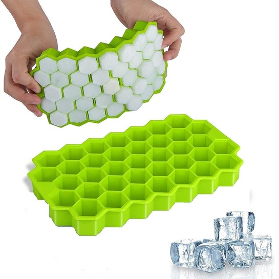 Stewit® Ice Cube Tray Silicone for Freezer Honeycomb 37 Cavity Ice Cube Mould Flexible Tray for Freezer, Chocolate Cake Maker, Ice Trays for Chilled Drinks, Reusable (Pack of 1)