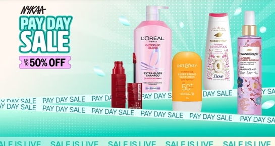 Nykaa Pay Day Sale – Up to 50% Off + Extra ₹300/₹500 Off | B1G1 on Earth Rhythm